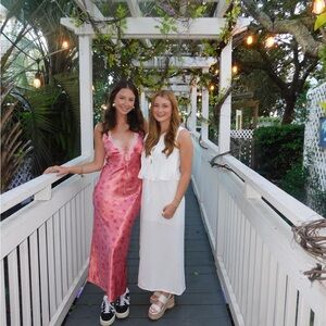 wild fable Pink Satin Floral Maxi Dress